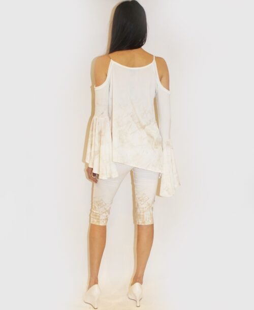 Cold-Shoulder Bell Sleeve Top ST-703