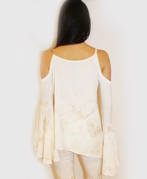 Cold-Shoulder Bell Sleeve Top ST-703