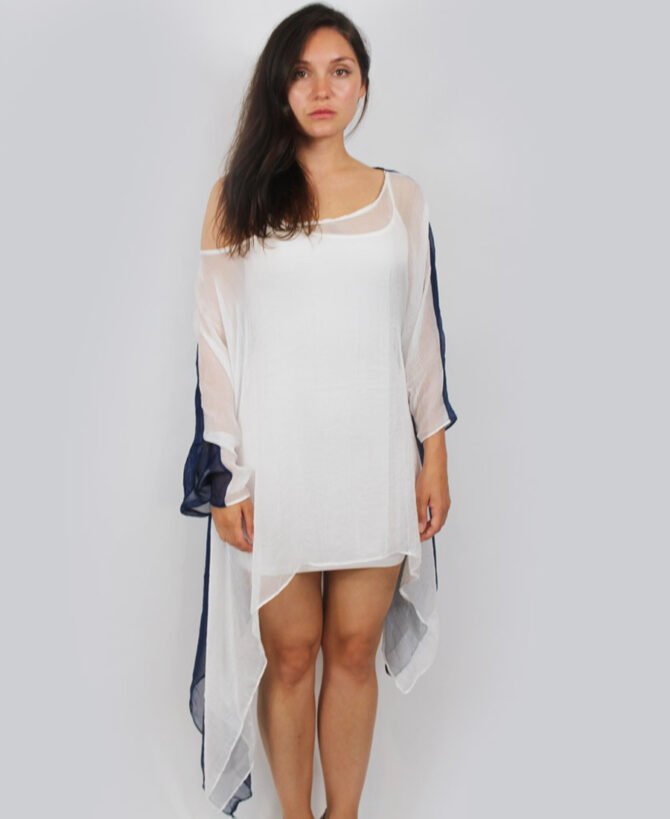 White Blouse with Colored Back -0090