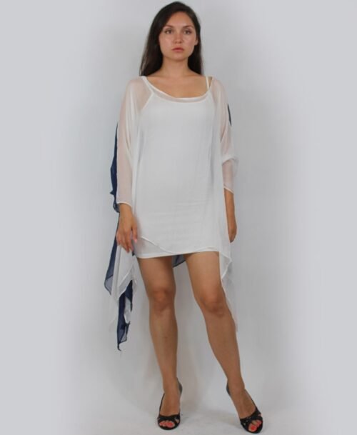 White Blouse with Colored Back -0090