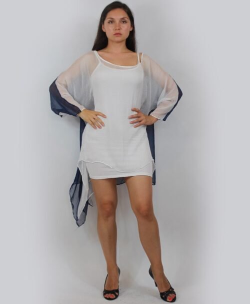 White Blouse with Colored Back -0090