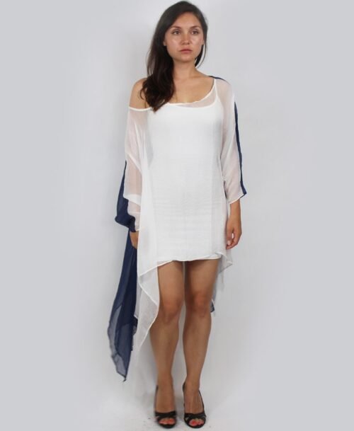 White Blouse with Colored Back -0090