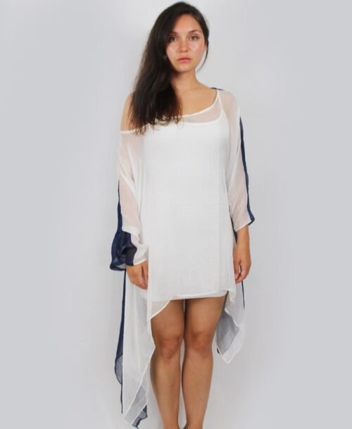 White Blouse with Colored Back -0090