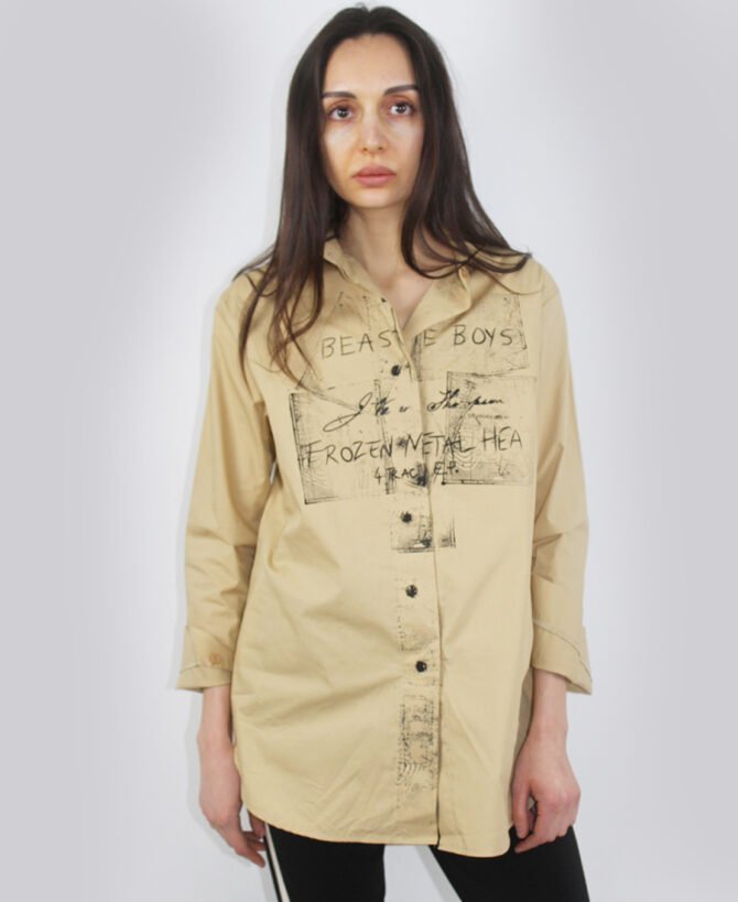 Button down blouse with graphic design ST-2347