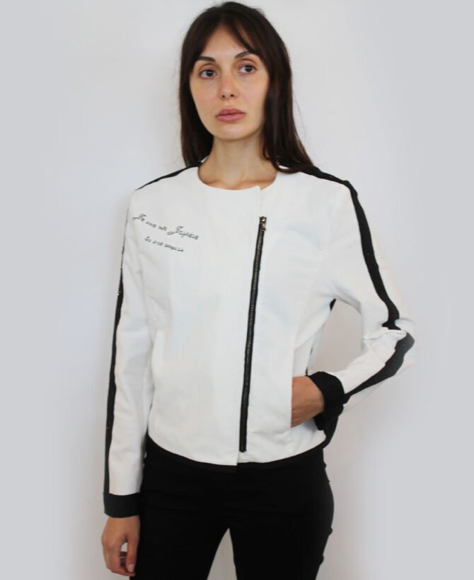 White & Black Trim Jacket SJ-7