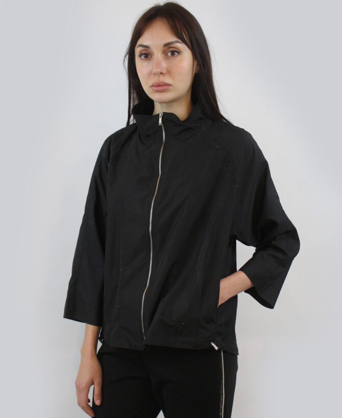 Rhinestone Trim Rain Jacket SJ-240