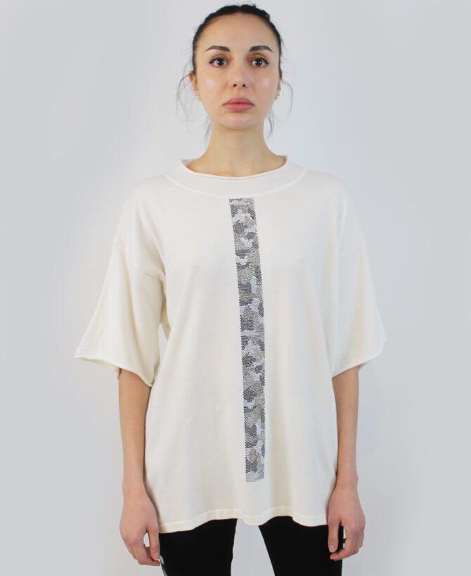Sweater Tee with Camo Diamond Design SW-1170