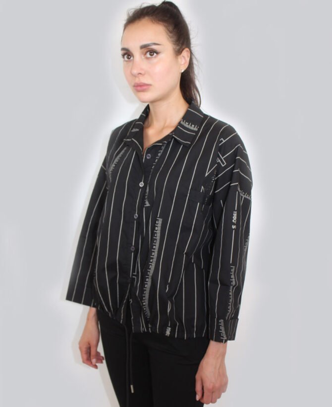Letter/Number Striped Blouse SL-152