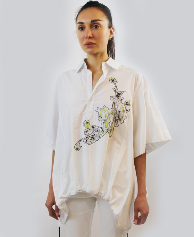 Blouse with Green Design SD-76022A