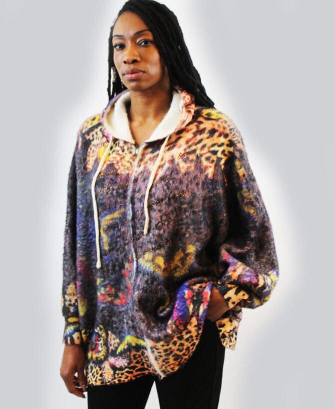 Colorful zip up hoodie with strings  SL-326