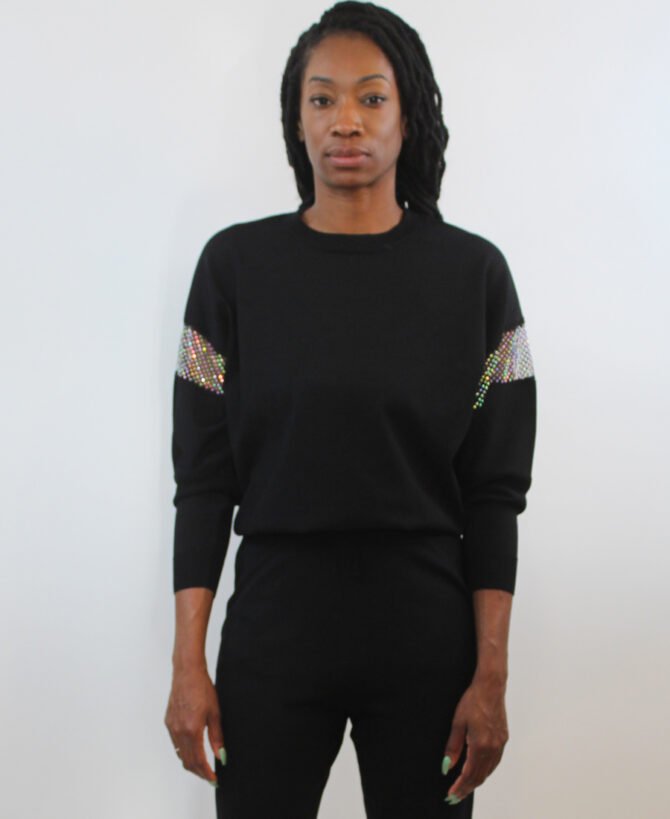 Diamond sleeve sweater SL-3143