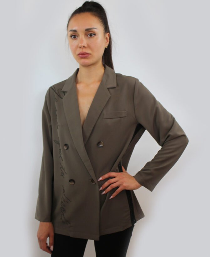 Jacket black diamonds side SL-449