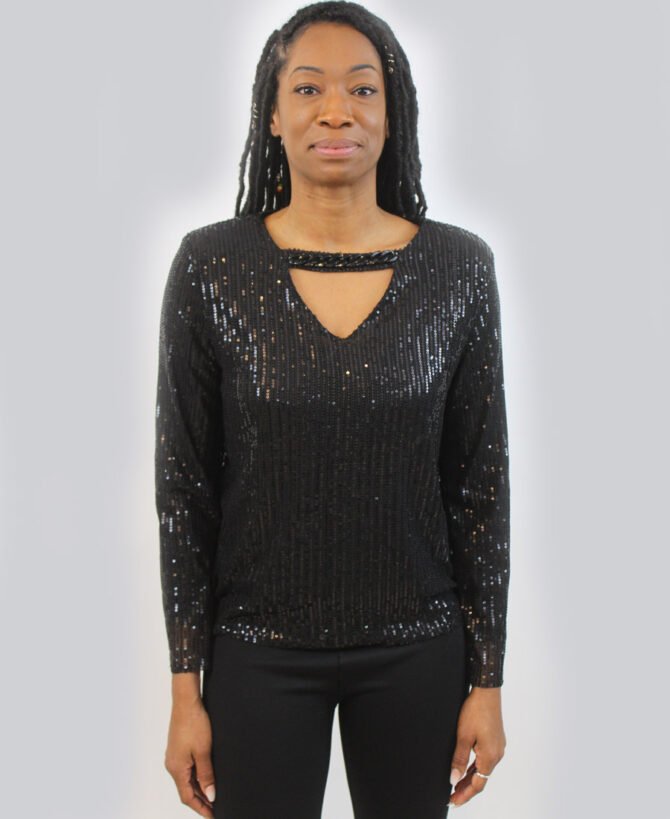 Sequin Neck Chain Top SL-279